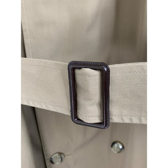 Vintage Botany 500 Trench Coat Men 46R Zip Out Lining Leather Hardware EUC 7000 - Picture 9 of 16